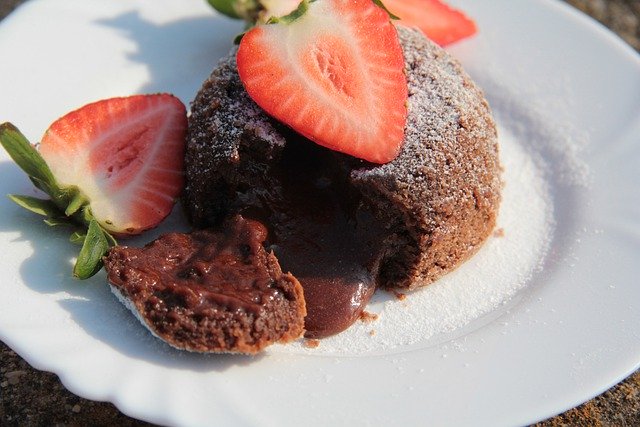 Cake Lava Dessert Plate Delicious 