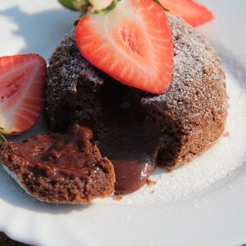 Cake Lava Dessert Plate Delicious 