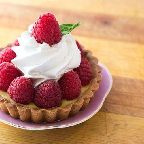 Dessert Raspberries Whip Cream 